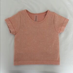 Altar'd State Pink Short Sleeve Tee with Textured Knit